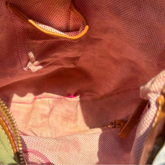 DOONEY & BOURKE RARE CANVAS CRESENT CIRCLE SHOULDER HOBO BAG SATCHEL-GREEN 🍉 - Picture 11 of 12